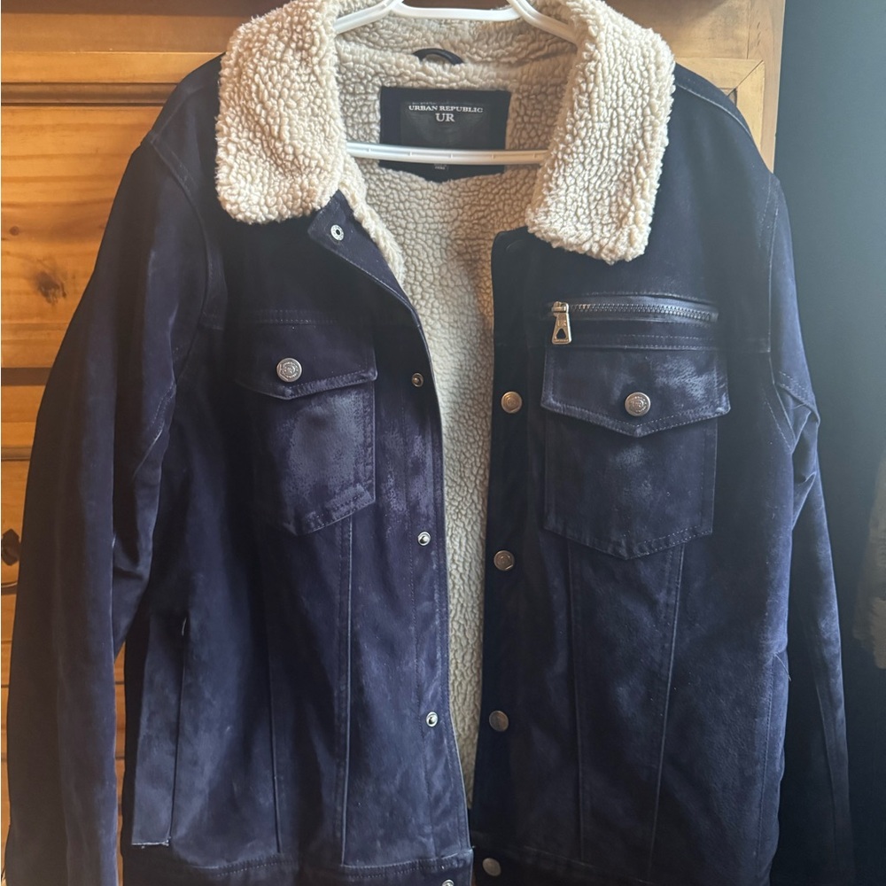 Urban Republic Navy Blue Sherpa-Lined Jacket